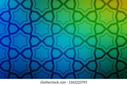 Light Blue, Green vector texture with beautiful stars. Stars on blurred abstract background with gradient. Pattern for wrapping gifts.