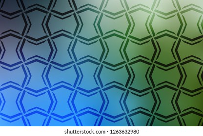 Light Blue, Green vector texture with colored lines. Decorative shining illustration with lines on abstract template. Pattern for ads, posters, banners.