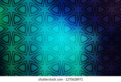 Light Blue, Green vector texture with beautiful stars. Decorative illustration with stars on abstract template. Template for sell phone backgrounds.