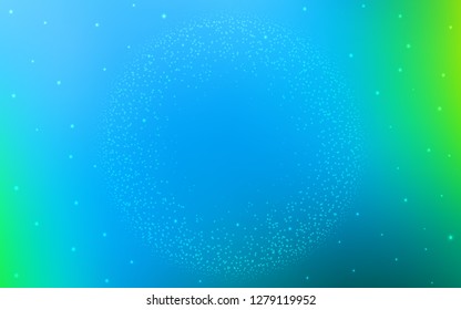 Light Blue, Green vector texture with milky way stars. Modern abstract illustration with Big Dipper stars. Pattern for astrology websites.