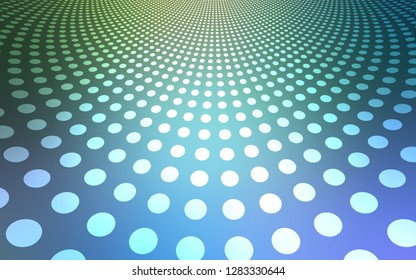 Light Blue, Green vector texture with disks. Blurred bubbles on abstract background with colorful gradient. Completely new template for your brand book.