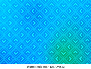 Light Blue, Green vector texture with lines, rhombuses. Shining colorful illustration with lines, rectangles. Backdrop for TV commercials.