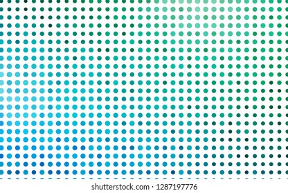 Light Blue, Green vector texture with disks. Glitter abstract illustration with blurred drops of rain. Design for posters, banners.