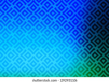 Light Blue, Green vector texture with lines, rhombuses. Glitter abstract illustration with colorful lines, rhombuses. Backdrop for TV commercials.