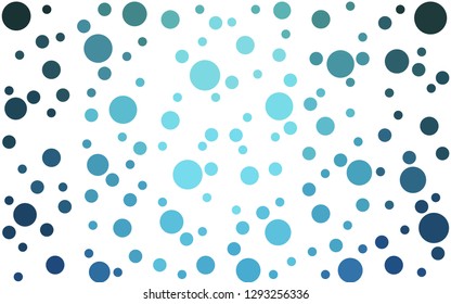Light Blue, Green vector  texture with disks. Beautiful colored illustration with blurred circles in nature style. Pattern for beautiful websites.