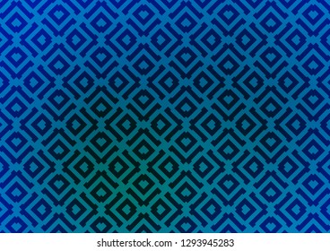 Light Blue, Green vector texture with lines, rhombuses. Colorful lines, squares on abstract background with gradient. Smart design for your business advert.