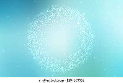 Light Blue, Green vector texture with milky way stars. Modern abstract illustration with Big Dipper stars. Smart design for your business advert.