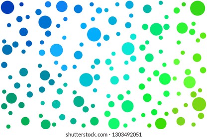 Light Blue, Green vector  texture with disks. Illustration with set of shining colorful abstract circles. Design for your business advert.