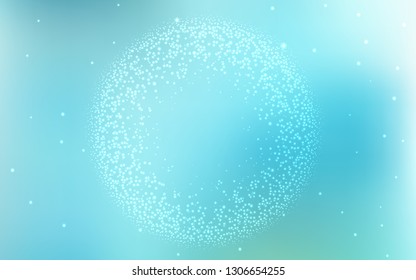 Light Blue, Green vector texture with milky way stars. Modern abstract illustration with Big Dipper stars. Smart design for your business advert.