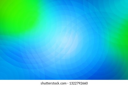 Light Blue, Green vector texture with disks. Glitter abstract illustration with blurred drops of rain. Beautiful design for your business advert.