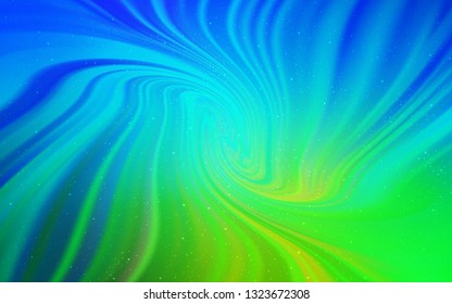 Light Blue, Green vector texture with milky way stars. Modern abstract illustration with Big Dipper stars. Pattern for astrology websites.