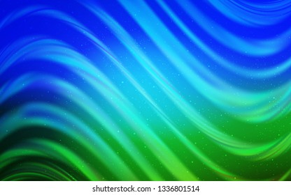 Light Blue, Green vector texture with milky way stars. Shining colored illustration with bright astronomical stars. Pattern for futuristic ad, booklets.
