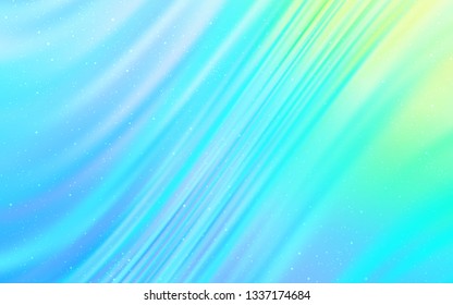 Light Blue, Green vector texture with milky way stars. Shining colored illustration with bright astronomical stars. Pattern for futuristic ad, booklets.