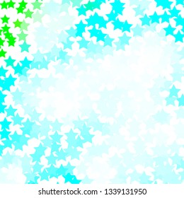 Light Blue, Green vector texture with beautiful stars. Colorful illustration with abstract gradient stars. Theme for cell phones.