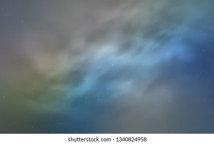 Light Blue, Green vector texture with milky way stars. Glitter abstract illustration with colorful cosmic stars. Pattern for astrology websites.