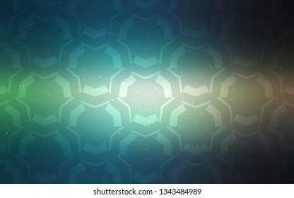 Light Blue, Green vector texture with curved lines. Colorful geometric sample with gradient lines.  A completely new design for your business.