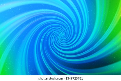 Light Blue, Green vector texture with milky way stars. Blurred decorative design in simple style with galaxy stars. Pattern for astrology websites.
