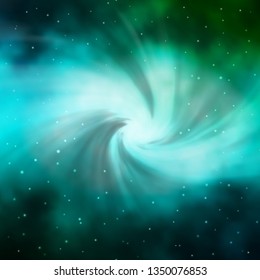 Light Blue, Green vector texture with beautiful stars. Colorful illustration with abstract gradient stars. Design for your business promotion.
