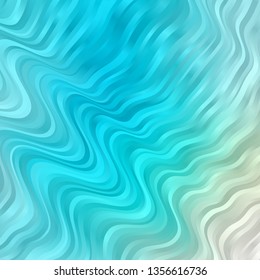 Light Blue, Green vector texture with wry lines. Colorful illustration in abstract style with bent lines. Template for cellphones.