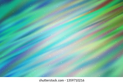 Light Blue, Green vector texture with milky way stars. Shining colored illustration with bright astronomical stars. Pattern for astrology websites.