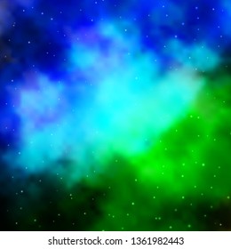 Light Blue, Green vector texture with beautiful stars. Colorful illustration with abstract gradient stars. Pattern for new year ad, booklets.