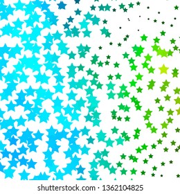 Light Blue, Green vector texture with beautiful stars. Colorful illustration with abstract gradient stars. Pattern for websites, landing pages.