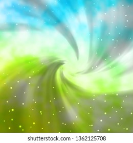 Light Blue, Green vector texture with beautiful stars. Colorful illustration with abstract gradient stars. Theme for cell phones.