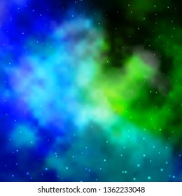 Light Blue, Green vector texture with beautiful stars. Blur decorative design in simple style with stars. Pattern for websites, landing pages.