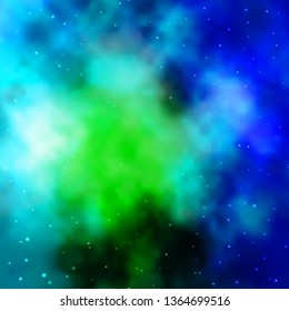 Light Blue, Green vector texture with beautiful stars. Colorful illustration with abstract gradient stars. Pattern for websites, landing pages.