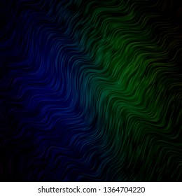 Light Blue, Green vector texture with curves. Colorful illustration, which consists of curves. Pattern for busines booklets, leaflets