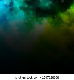 Light Blue, Green vector texture with circles. Glitter abstract illustration with colorful drops. Pattern for booklets, leaflets.