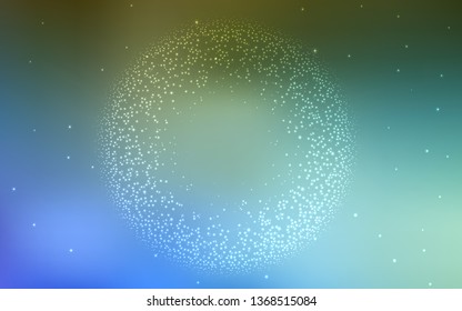 Light Blue, Green vector texture with milky way stars. Modern abstract illustration with Big Dipper stars. Template for cosmic backgrounds.