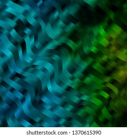 Light Blue, Green vector texture with wry lines. Colorful illustration, which consists of curves. Best design for your posters, banners.