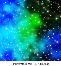 Light Blue, Green vector texture with beautiful stars. Blur decorative design in simple style with stars. Design for your business promotion.
