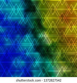 Light Blue, Green vector texture with lines, triangles. Illustration with colorful gradient triangles. Best design for posters, banners.