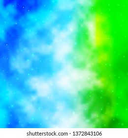 Light Blue, Green vector texture with beautiful stars. Modern geometric abstract illustration with stars. Design for your business promotion.