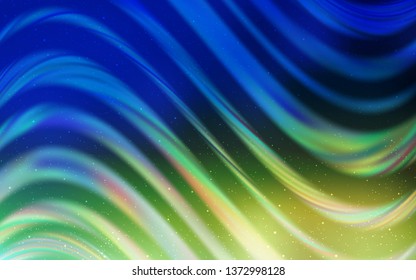 Light Blue, Green vector texture with milky way stars. Shining colored illustration with bright astronomical stars. Template for cosmic backgrounds.