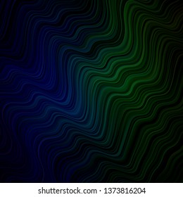 Light Blue, Green vector texture with wry lines. Abstract gradient illustration with wry lines. Template for cellphones.