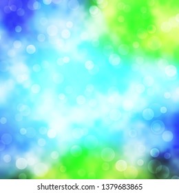 Light Blue, Green vector texture with circles. Abstract decorative design in gradient style with bubbles. Pattern for websites, landing pages.