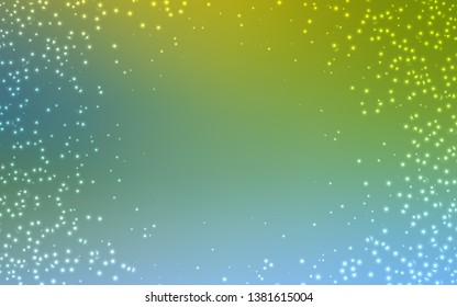 Light Blue, Green vector texture with milky way stars. Shining illustration with sky stars on abstract template. Pattern for astronomy websites.