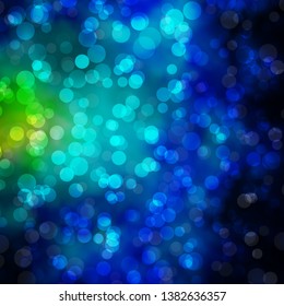Light Blue, Green vector texture with circles. Colorful illustration with gradient dots in nature style. Pattern for booklets, leaflets.