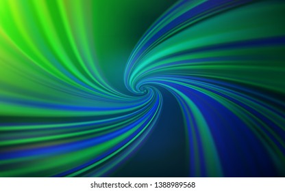 Light Blue, Green vector texture with bent lines. Glitter abstract illustration with wry lines. Colorful wave pattern for your design.