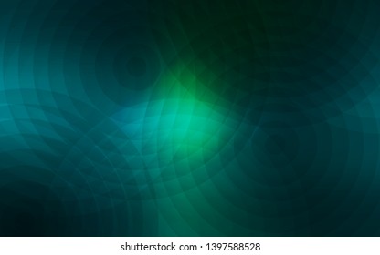 Light Blue, Green vector texture with disks. Illustration with set of shining colorful abstract circles. Completely new template for your brand book.