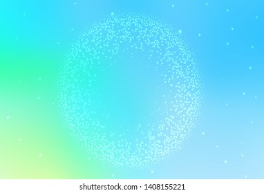 Light Blue, Green vector texture with milky way stars. Shining colored illustration with bright astronomical stars. Smart design for your business advert.