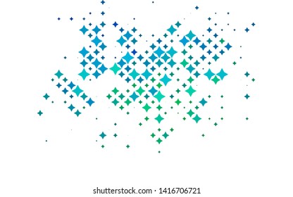 Light Blue, Green vector texture with beautiful stars. Blurred decorative design in simple style with stars. The pattern can be used for new year ad, booklets.
