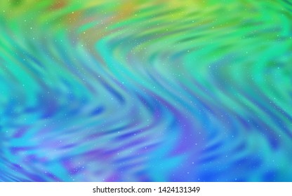 Light Blue, Green vector texture with milky way stars. Modern abstract illustration with Big Dipper stars. Pattern for futuristic ad, booklets.
