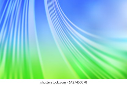 Light Blue, Green vector texture with wry lines. Modern gradient abstract illustration with bandy lines. Brand new design for your ads, poster, banner.