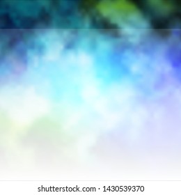 Light Blue, Green vector texture with cloudy sky. Abstract colorful clouds on gradient illustration. Pattern for your booklets, leaflets.