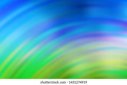 Light Blue, Green vector texture with wry lines. Colorful illustration in abstract style with gradient. Elegant pattern for a brand book.