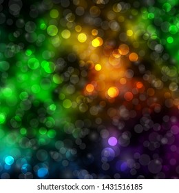 Light Blue, Green vector texture with circles. Abstract colorful disks on simple gradient background. Design for your commercials.